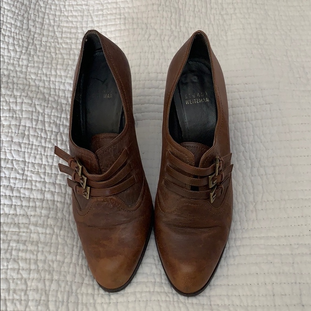 Stuart Weitzman Brown Leather Booties/Heels
